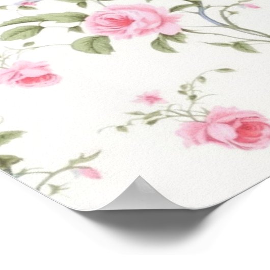 ピンクボウヴィンテージフローラベビーシャワーへようこそ ポスター (角)