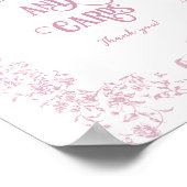 ピンクボウヴィンテージフローラベビーシャワーギフト ポスター (角)