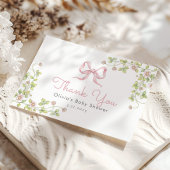 ピンクボウヴィンテージワイルドフラワーサンキューカード サンキューカード