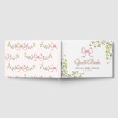 ピンクボウヴィンテージワイルドフラワーベビーシャワー ゲストブック (全面)