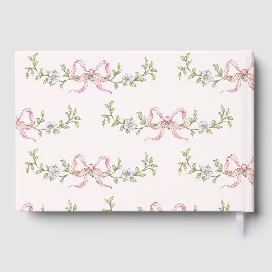 ピンクボウヴィンテージワイルドフラワーベビーシャワー ゲストブック (裏面)