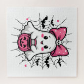 ピンクボウ乳不気味がん認識度幽霊 ジグソーパズル (横)