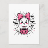 ピンクボウ乳不気味がん認識度幽霊 ポストカード (正面)