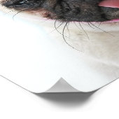 ピンクボウ付きパグ ポスター (角)