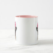 ピンクボウ付きパグ マグカップ (中央)