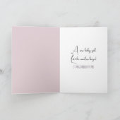 ピンクボウ付きベビーガールテディベア カード (内部)