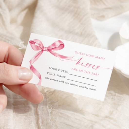 ピンクボウ何人のキスシャワーゲーム プレイスカード