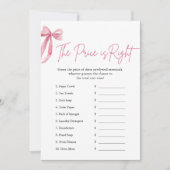 ピンクボウ価格は右ブライダルシャワーゲーム 招待状 (正面)