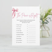 ピンクボウ価格は右ブライダルシャワーゲーム 招待状 (スタンド正面)
