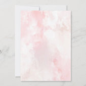 ピンクボウ傘ブーツ4月シャワー赤ちゃん女の子 招待状 (裏面)