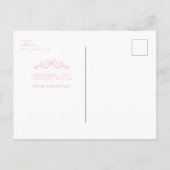 ピンクボウ写真ホワイト誕生発表 ポストカード (裏面)