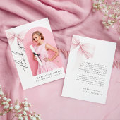 ピンクボウ写真卒業アーチサンキューカード サンキューカード