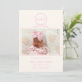 ピンクボウ写真誕生のお知らせ 招待状 (スタンド正面)