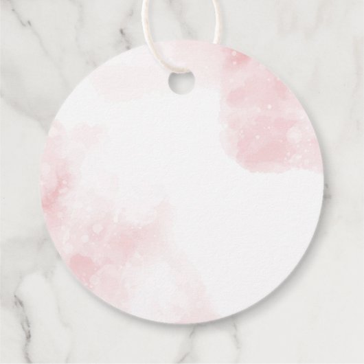 ピンクボウ冬の女の子ベビーシャワーありがとう フェイバータグ (裏面)