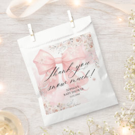 ピンクボウ冬の赤ちゃんシャワーありがとう フェイバーバッグ