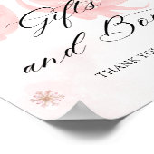 ピンクボウ冬の赤ちゃんシャワーギフトブック ポスター (角)