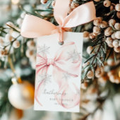 ピンクボウ冬テーマベビーシャワー ギフトタグ