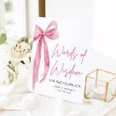 ピンクボウ卒業パーティーアドバイスの英知の言葉 台座サイン