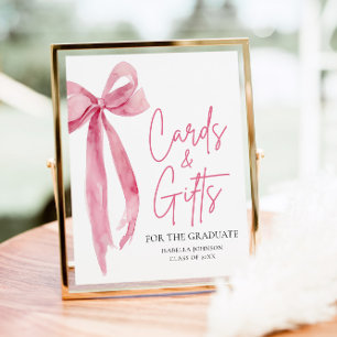 ピンクボウ卒業パーティー卒業カード・ギフト ポスター