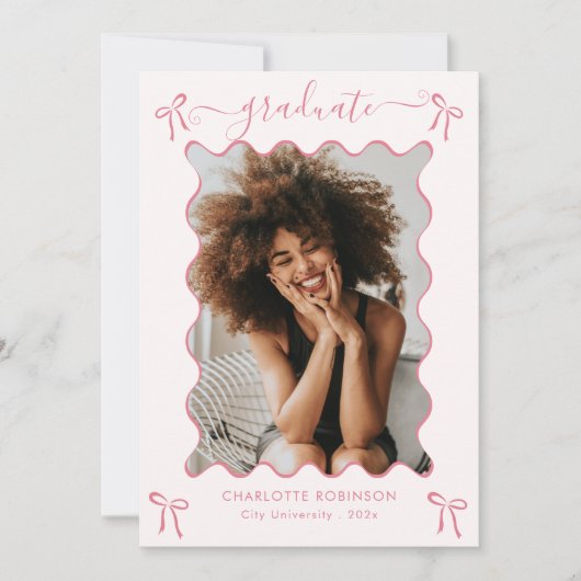 ピンクボウ卒業パーティー発表 招待状 (正面)