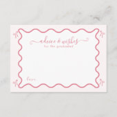 ピンクボウ卒業パーティー – アドバイス&ウィッシュズカード エンクロージャーカード (正面)