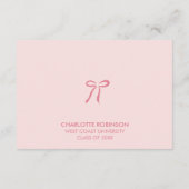 ピンクボウ卒業パーティー – アドバイス&ウィッシュズカード エンクロージャーカード (裏面)