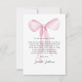 ピンクボウ卒業パーティー サンキューカード (裏面)