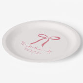 ピンクボウ卒業パーティー ペーパープレート (アングル)