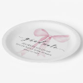 ピンクボウ卒業パーティー ペーパープレート (アングル)