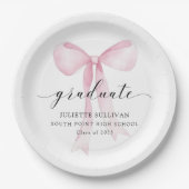 ピンクボウ卒業パーティー ペーパープレート (正面)