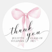 ピンクボウ卒業パーティー ラウンドシール (正面)