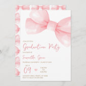 ピンクボウ卒業パーティー 招待状 (正面/裏面)