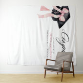 ピンクボウ卒業記念写真背景 タペストリー (インサイチュ(横))