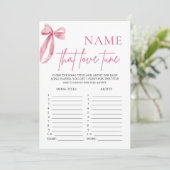 ピンクボウ名ザラブチューンゲームブライダルシャワー 招待状 (スタンド正面)