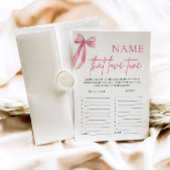 ピンクボウ名ザラブチューンゲームブライダルシャワー 招待状