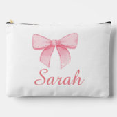ピンクボウ名トートバチェロレッテブライデスメイドギフト アクセサリーポーチ (正面)