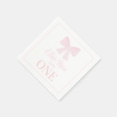 ピンクボウ名門私立校風のグランミレニアルファースト誕生日 スタンダードカクテルナプキン (角)