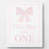 ピンクボウ名門私立校風のグランミレニアルファースト誕生日 フォトプラーク (正面)