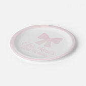 ピンクボウ名門私立校風のグランミレニアルファースト誕生日 ペーパープレート (アングル)