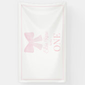 ピンクボウ名門私立校風のグランミレニアルファースト誕生日 横断幕 (縦)