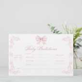 ピンクボウ名門私立校風のコケットのベビーガール予測 便箋 (スタンド正面)