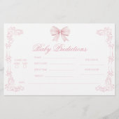 ピンクボウ名門私立校風のコケットのベビーガール予測 便箋 (正面)