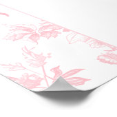 ピンクボウ名門私立校風のフローラベビーガールシャワーウェルカム ポスター (角)