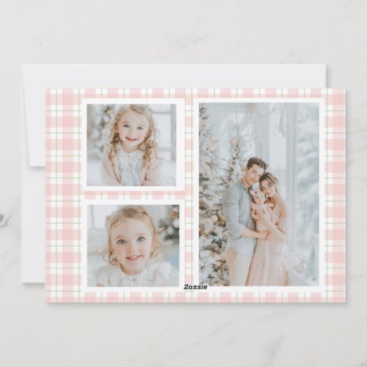 ピンクボウ名門私立校風のリースプレイドクリスマス シーズンカード (裏面)