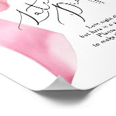 ピンクボウ夜遅くのおむつ赤ちゃんシャワーゲーム ポスター (角)