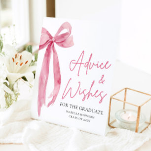 ピンクボウ大学院パーティーアドバイスとウィッシュ 台座サイン