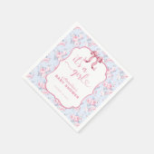 ピンクボウ女の子の赤ちゃんシャワー スタンダードカクテルナプキン (角)