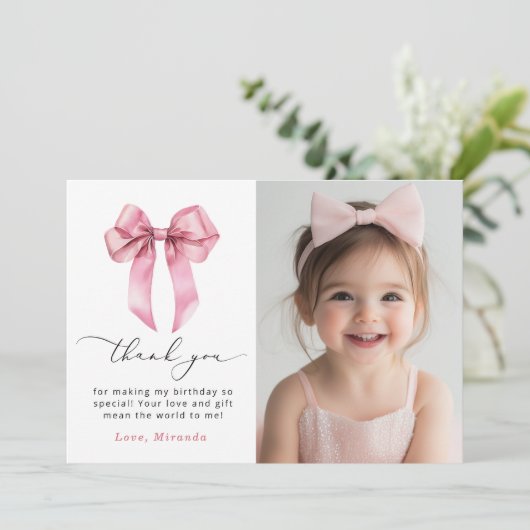 ピンクボウ女の子はただ1つの写真になりたいありがとう 招待状 (スタンド正面)