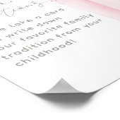 ピンクボウ女ミニマル子赤ちゃんシャワー家族の伝統 ポスター (角)