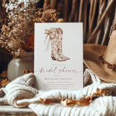 ピンクボウ女性のカーボーイブライダルシャワー 招待状